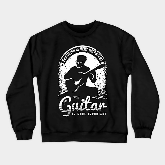 Guitar Tshirt for a Guitarist with String Instrument Images Crewneck Sweatshirt by AlleyField